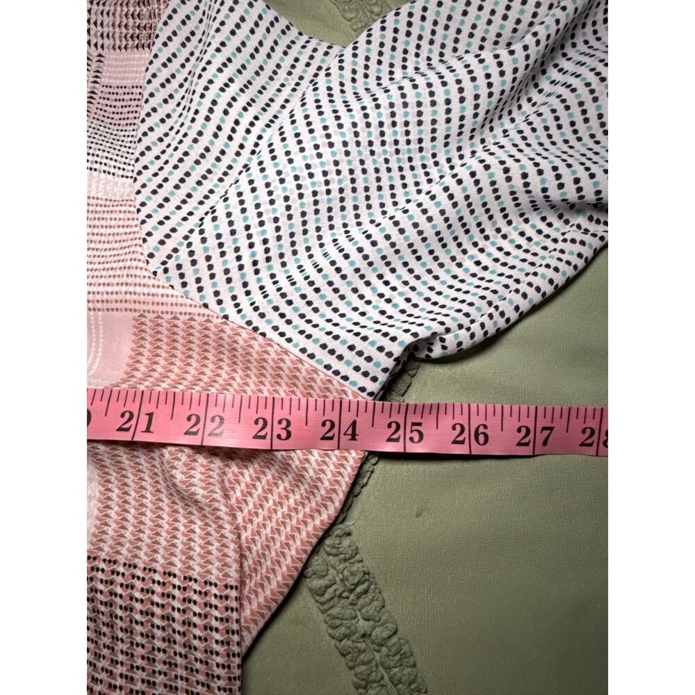 Rose + Olive Button Down Patchwork Geometric Ligh… - image 5